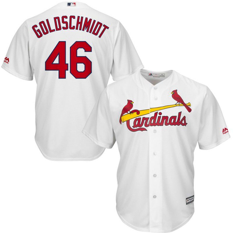 Men St. Louis Cardinals 46 Goldschmidt White Game MLB Jersey